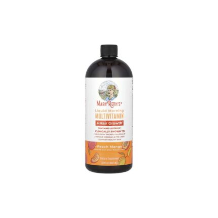 MaryRuth’s Liquid Morning Multivitamin + Hair Growth – Peach Mango (887 ml / 30 fl oz)