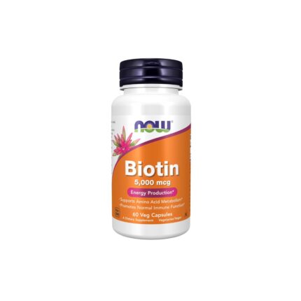 NOW Biotin 5,000 mcg 60 Veg Capsules